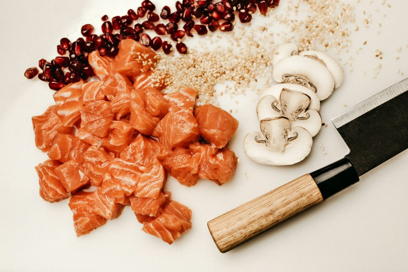 Saumon cru et champignons, sources de vitamine D